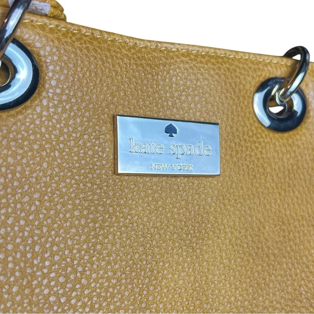 Kate Spade Pebble Leather Handbag Crossbody In Mustard Yellow